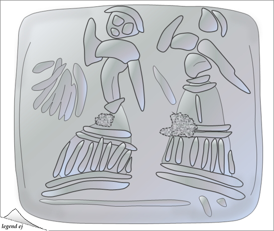 ミノア文明・クノッソス宮殿遺跡・フレスコ画の邸宅・石製印章 Minoan Stone Seal, House of Fresco, Knossos Palace／©legend ej