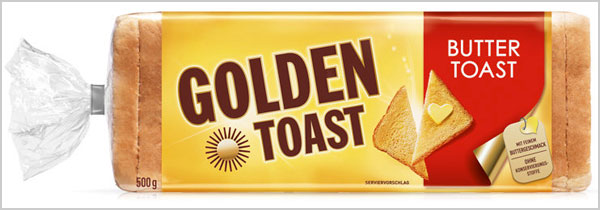 Golden Toast Butter Toast Red and yellow colour Bread Polybag Design