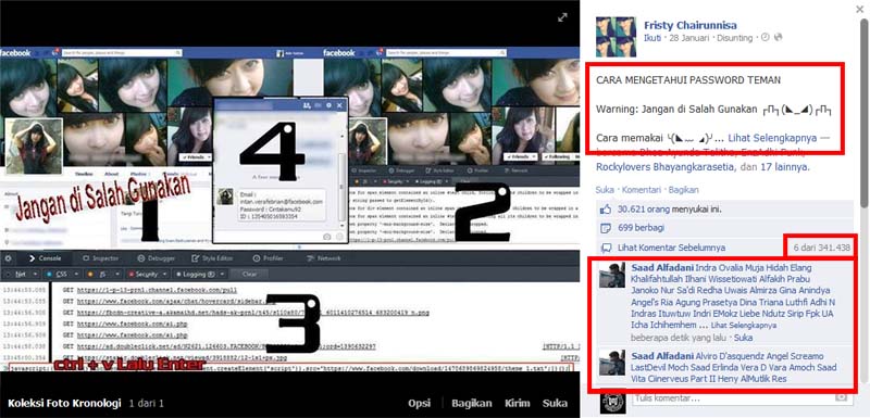 cara lihat password fb teman, penipuan intip password facebook