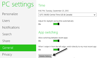 Delete History windows 8