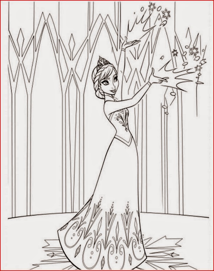 Disney Movie Princesses: Elsa Castle Coloring Pages