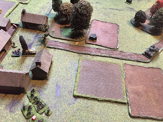 The Soviet tank knocks out the halftrack