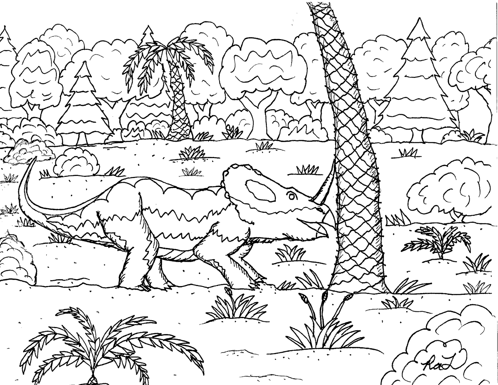Download 134+ Gorgosaurus Vs. Monoclonius From Dinosaurs Coloring Pages PNG PDF File