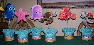 Children parties, Nemo decorations, table centers