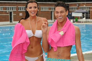 Lucy Mecklenburgh and Joey Essex taking part in a Surf photoshoot