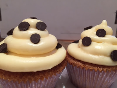 Chocolate Chip Cupcakes with Marshmallow Icing