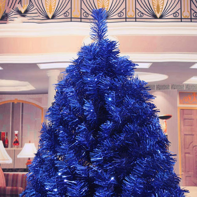 13ft Blue Christmas Tree, Premium Large Artificial Christmas Tree, Xmas Decor for Indoor Outdoor Solid Metal Stand-Blue H: 400cm(157inch)