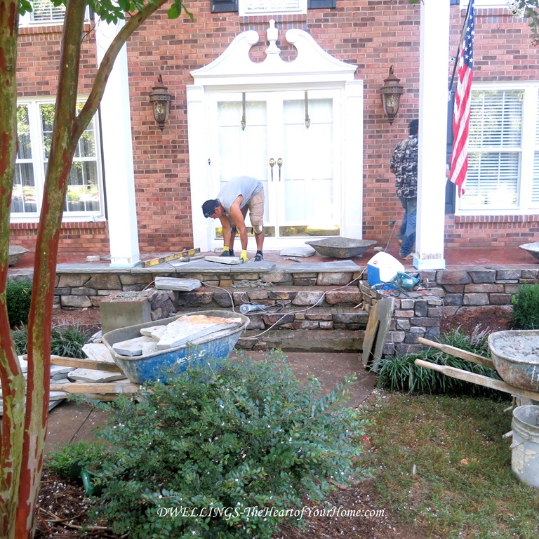 stone front porch