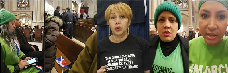 Seguridad de la Primera Dama intenta sacar activistas de Marcha Verde de misa a La Altagracia en catedral San Patricio