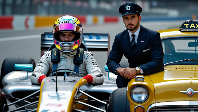 f1 driver taxi driver race