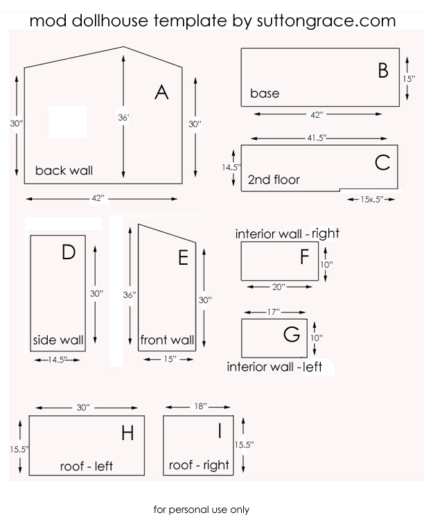 wood doll house template
