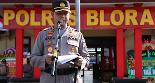 Kapolres Blora Pimpin Upacara Kenaikan Pangkat Anggota TMT 01 Juli 2022