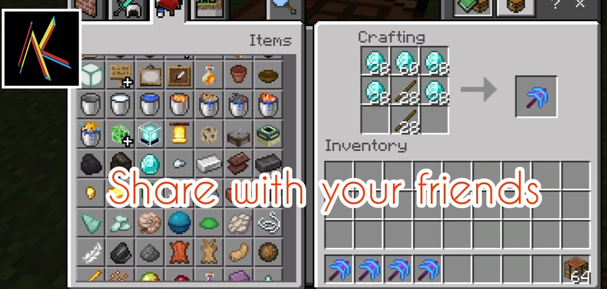 Double Pickaxe Addon For Minecraft !