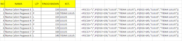 FUNGSI IF EXCEL 2 KONDISI