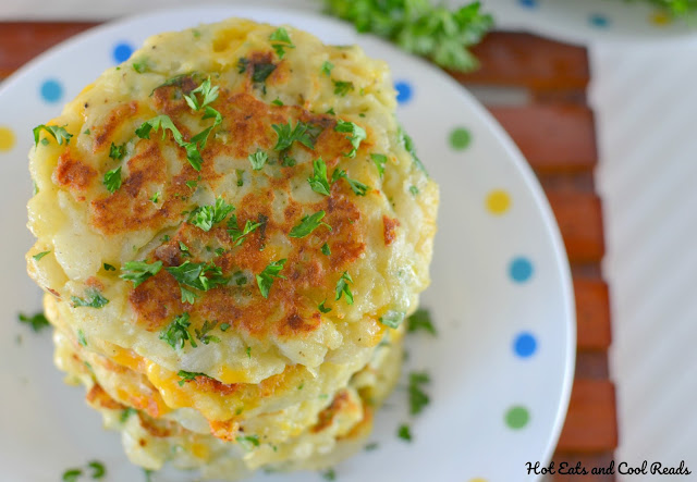 This is one of the best recipes to use leftover mashed potatoes, especially after the holidays! A mixture of fresh herbs, garlic and some cheesy goodness makes this potato pancake perfection!