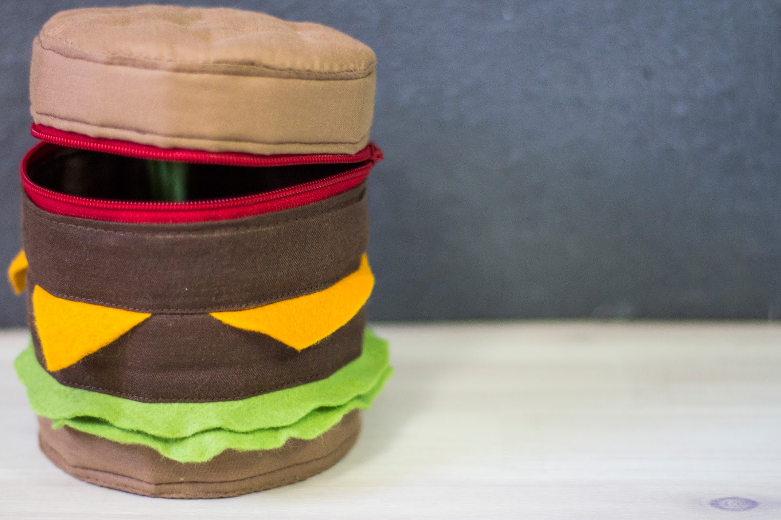 Burger Zipped Pouch DIY Tutorial