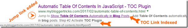 JavaScript "Table of Contents" is SEO friendly