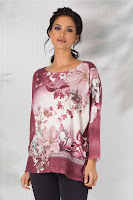 Bluza Nicoleta magenta cu alb in degrade 