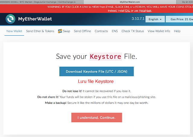 Luu file Key MyEtherWallet