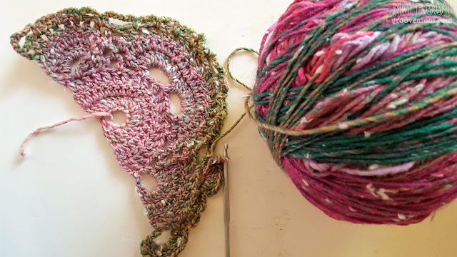 The virus shawl is an addictive repeating crochet pattern.