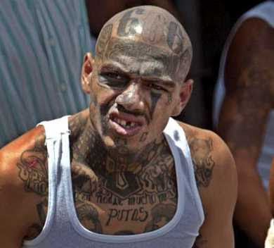 Hispanic gangs are famous for their tattoos. mexican gang tattoo