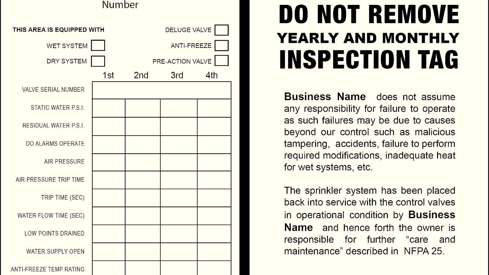 Monthly Fire Extinguisher Inspection Tags - Fire Choices