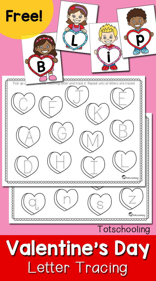 Valentine S Day Letter Tracing Totschooling Toddler Preschool Kindergarten Educational Printables