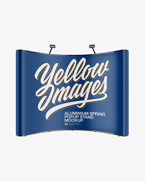 Download Matte Aluminium Spring Pop-Up Stand Mockup - Front View