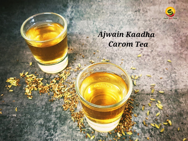 Ajwain kaadha / carom tea has a lot of health benefits especially when it comes to keeping the digestive tract and increases metabolism, oma kashayam,ova paani,ajwain saunf paani, carom fennel tea,herbal tea using carom seeds, benefits of ajwain water