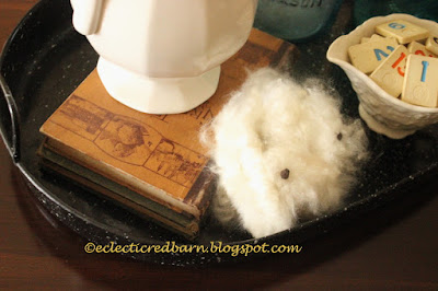 Eclectic Red Barn: Adding cotton to my vignette