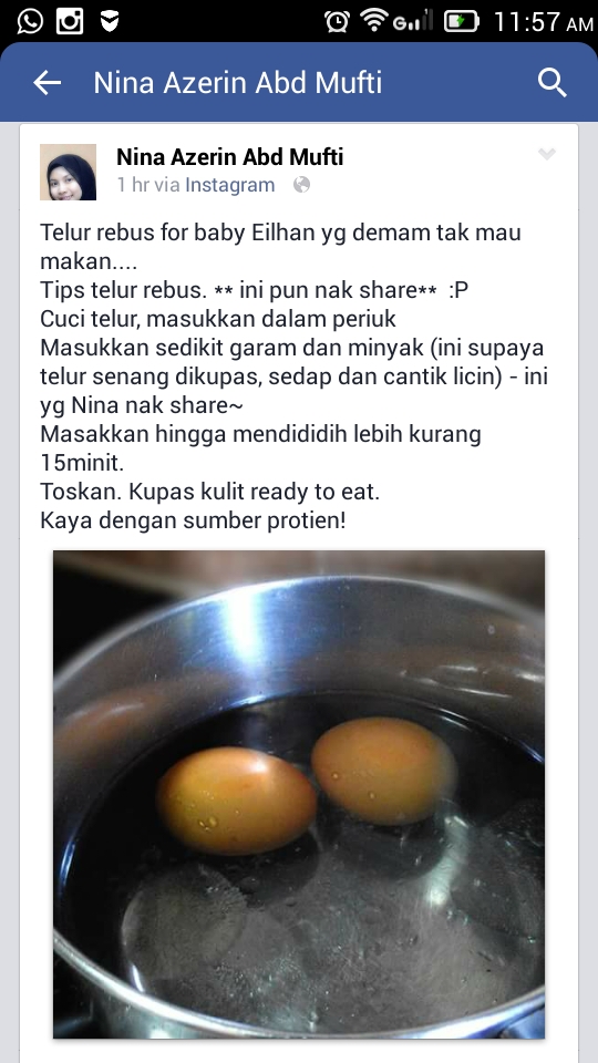 Tips masak telur rebus hhrmmm~ - Nina Mirza