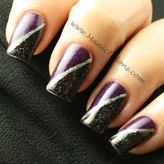 Purple and Black Nail Art