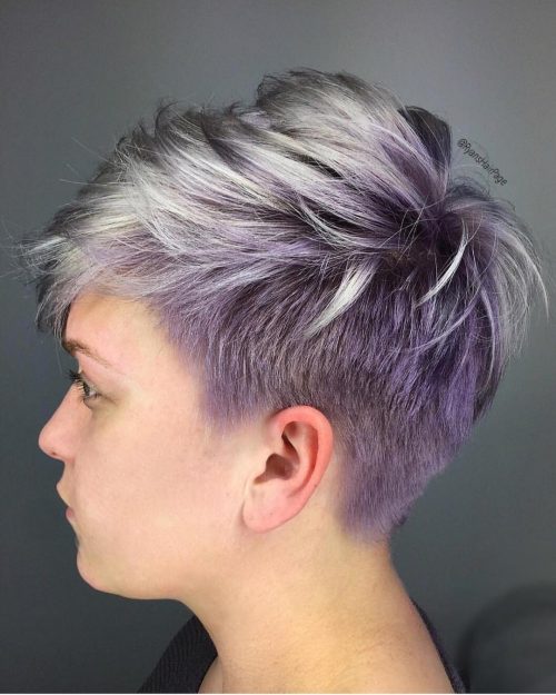 purple balayage for short hair