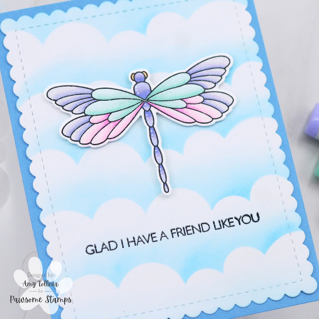 Beautiful Wings Stamp and Die Set, Clouds for Days Stencil by Pawsome Stamps #pawsomestamps #handmade