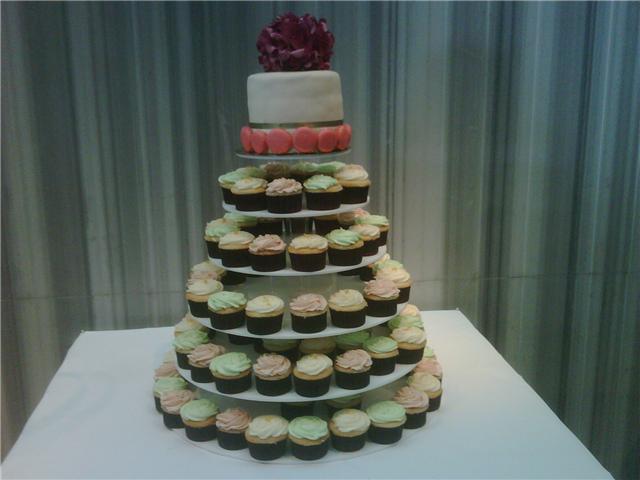  we put together another Laduree inspired wedding cupcake tower