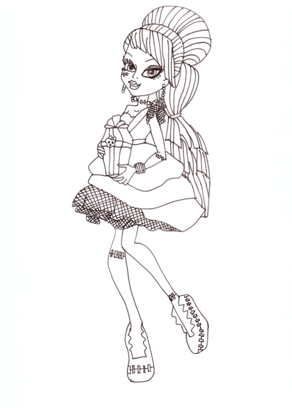 Download Free Printable Monster High Coloring Pages: Frankie Sweet 1600 Coloring Sheet