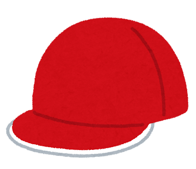 紅白帽のイラスト（赤）