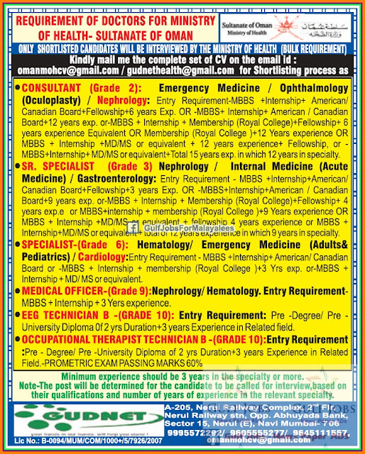 MOH JOB VACANCIES FOR OMAN