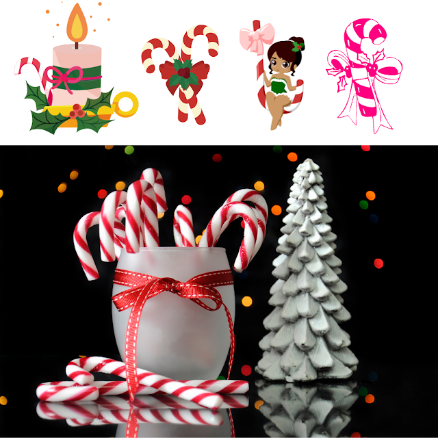 Candy cane candle