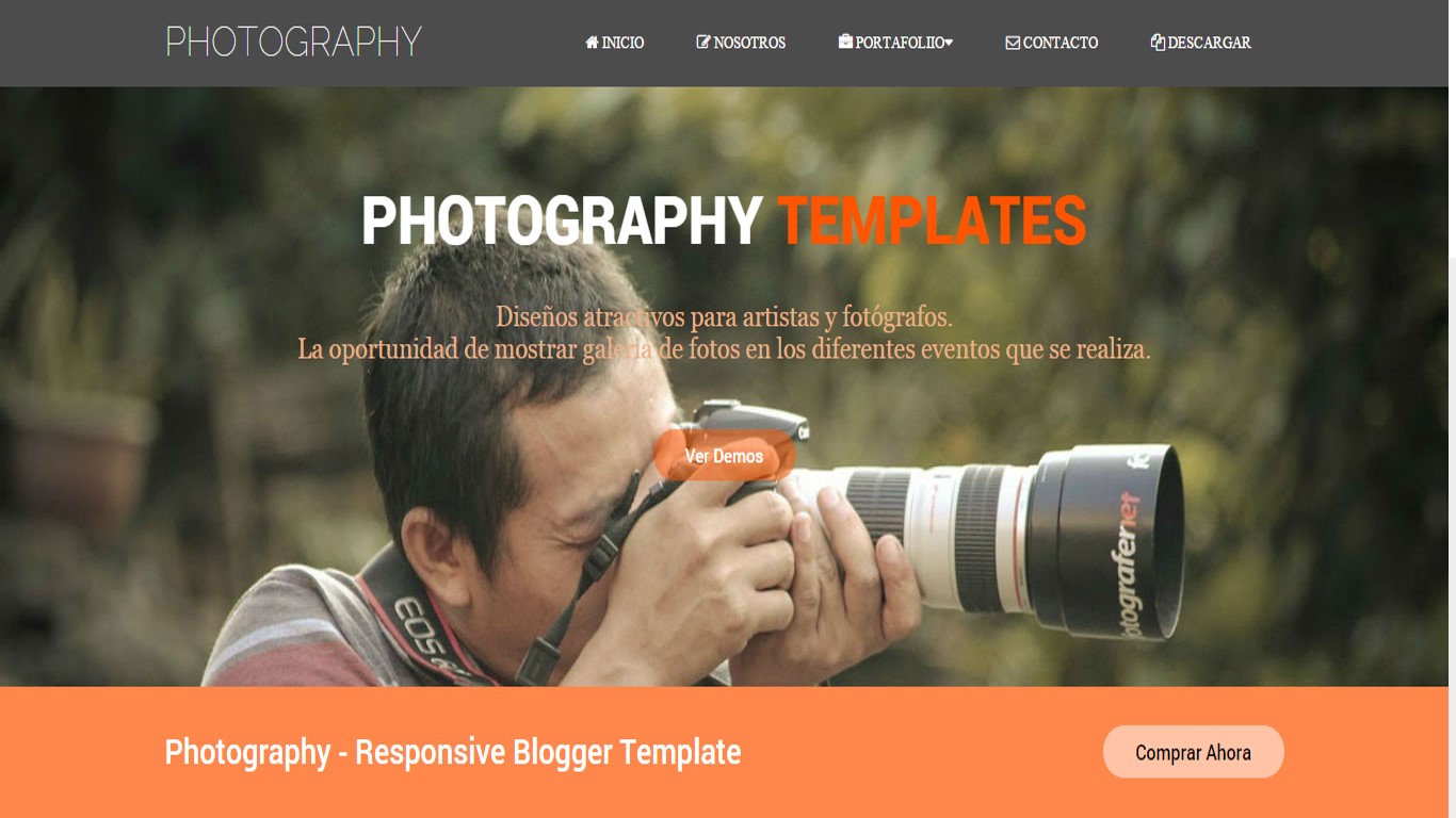 Photographer Template Theme Blogger Profesional Responsive