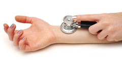 medical test with stethoscope