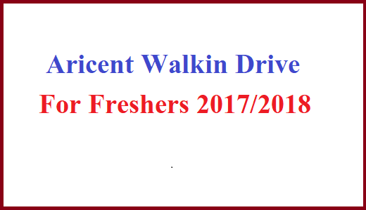 Private Job Aricent Walkin Drive For Freshers | 2017 & 2018 Batch | 27 Oct 2018