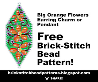 Free brick stitch seed bead pattern printable download pdf.