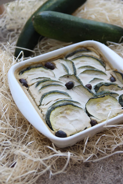 Flan de courgettes aux olives (vegan)