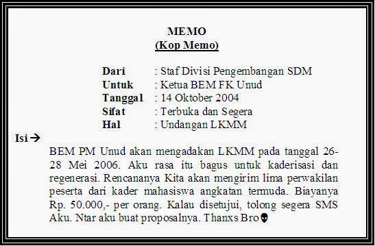 Contoh memo singkat padat dan jelas  Berita Hari Ini