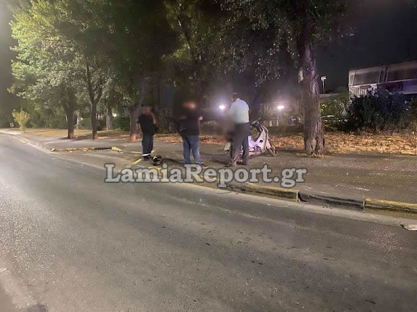 Λαμία: Τροχαίο με ντελιβερά σε κυκλικό κόμβο