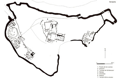 Plano de la ciudadela de Micenas