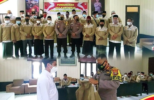 Optimalisasi Peran Masyarakat, Kapolres Lampung Utara Kukuhkan Da'i Kamtibmas