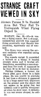 Strange Craft Viewed In Sky - The Gastonia Gazette (Gastonia, North Carolina) 12-29-1949