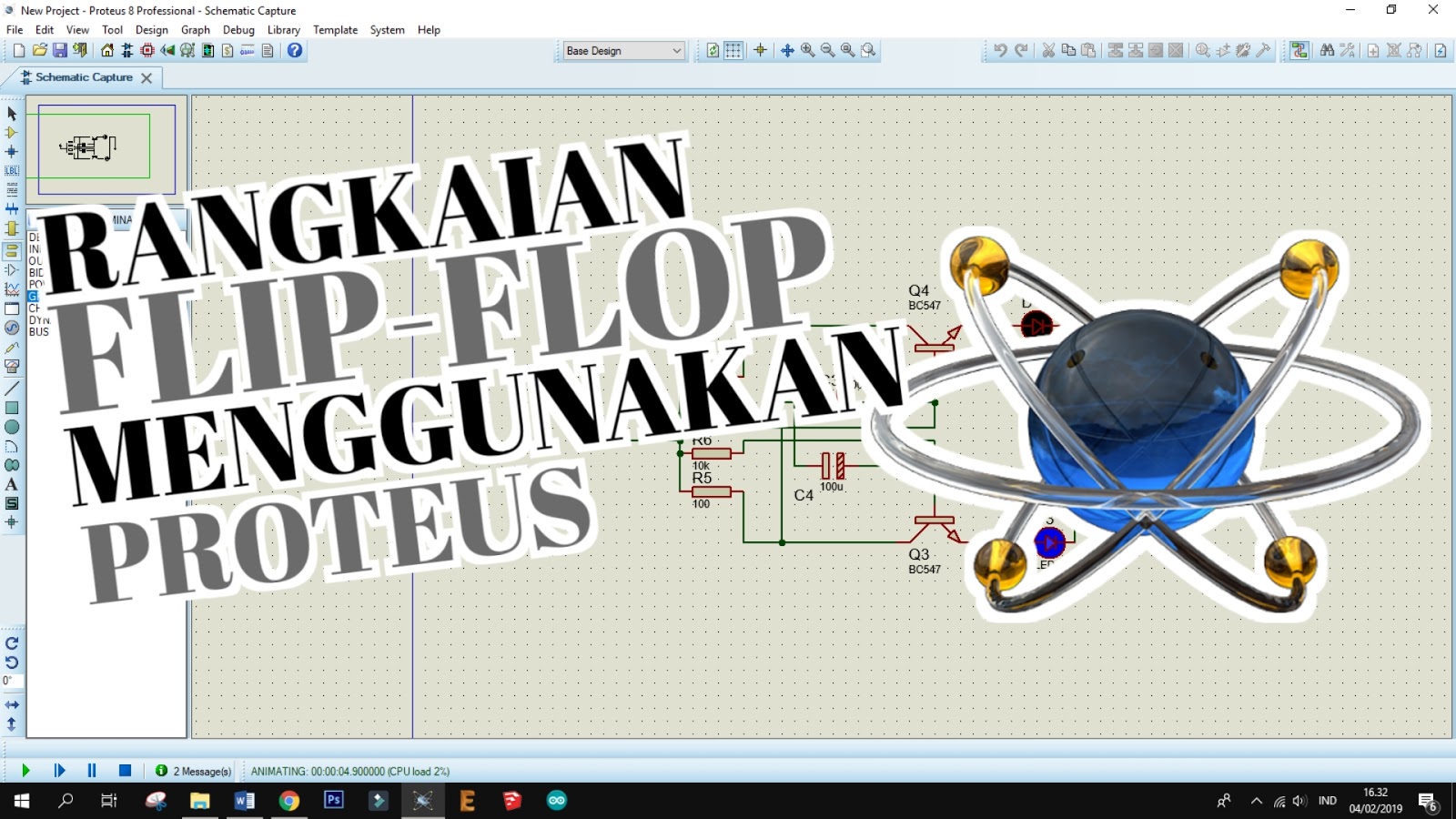 Rangkaian Flip Flop Dengan Simulasi Software Proteus